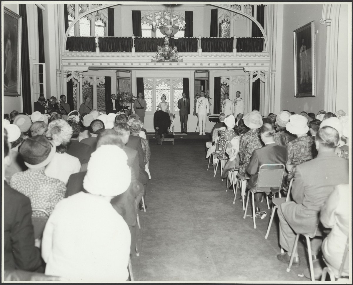 Royal visit 1963 - Investiture held by H.M. Queen at Government House, Sydney NSW, Sydney city centre (c. 1963)