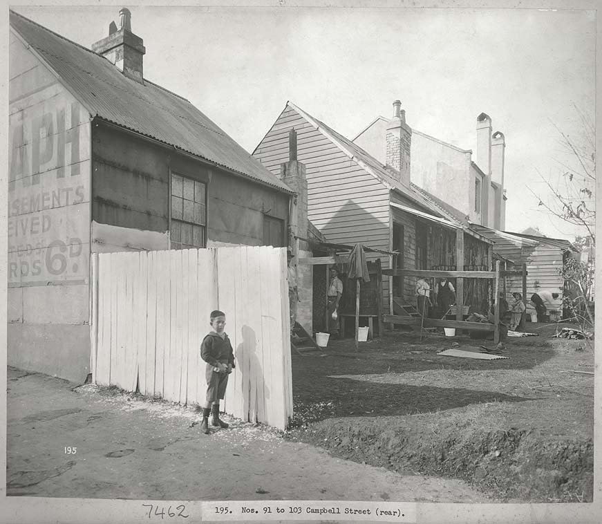 Numbers 91 to 103 Campbell Street, Surry Hills, Sydney (rear) (1900)