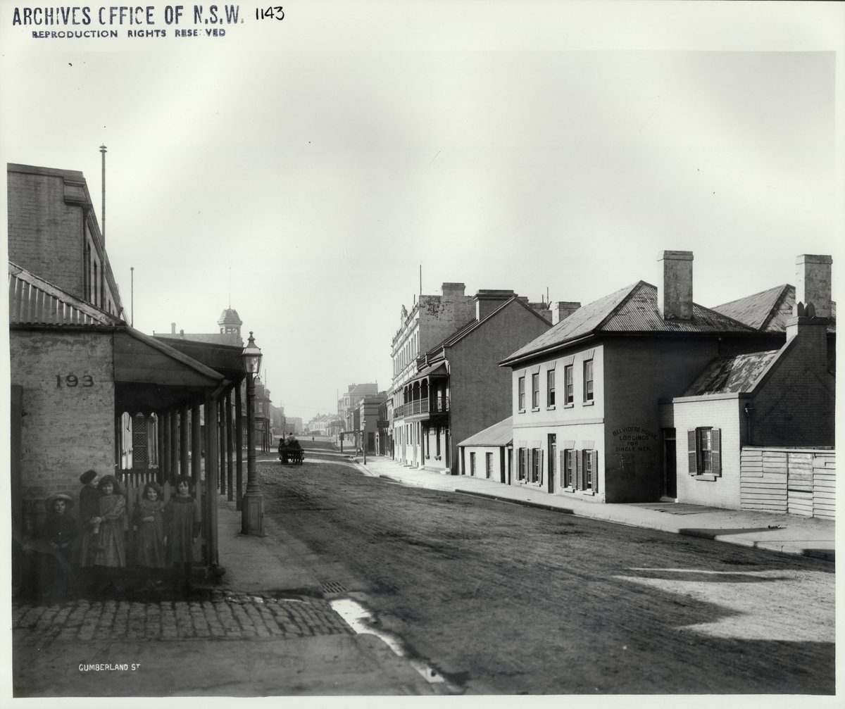 Cumberland Street (showing No.193 and Belvidere House), The Rocks (NSW) (1901)