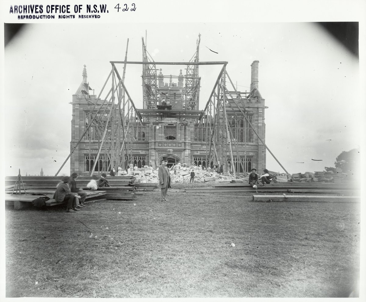 Sydney University - construction of Medical School, Camperdown (c. 1890)