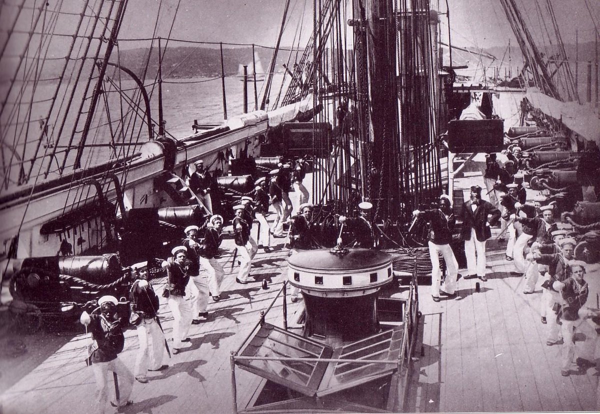 HMS Wolverine (1863) cutlass drill, Sydney (1882)