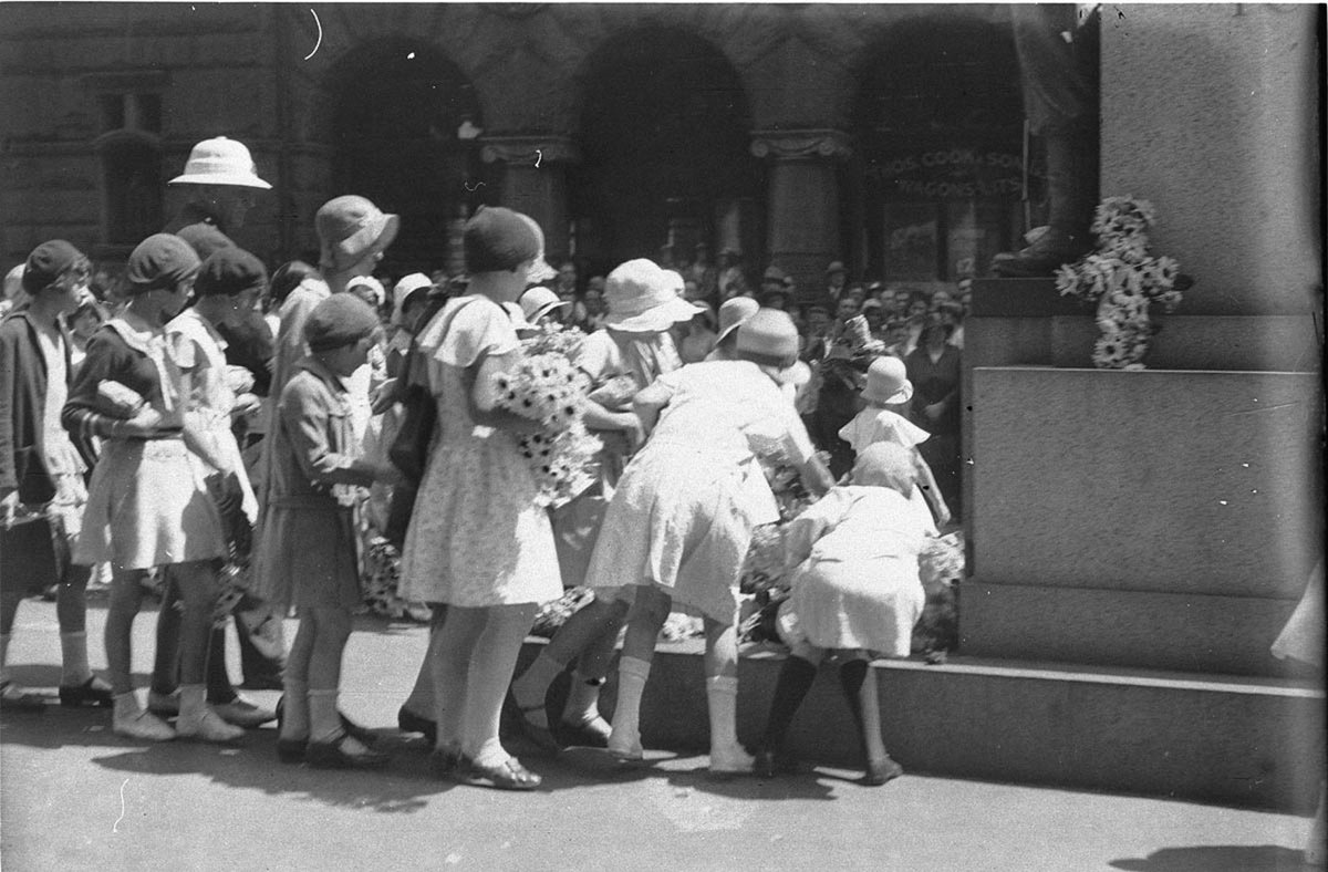 Children march past, c. 1930s by Ted Hood, Sydney