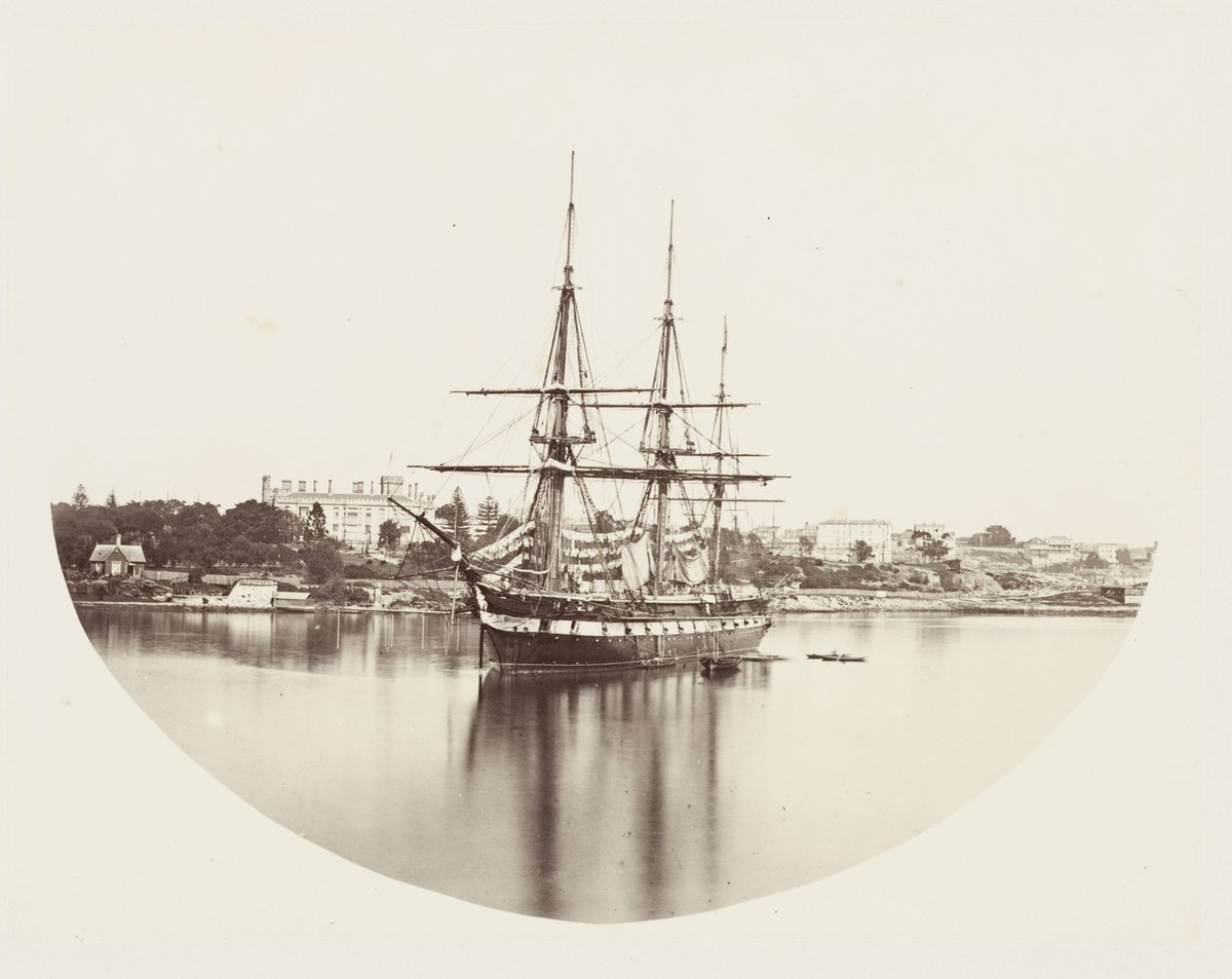 142 HMS Galatea in Farm Cove, Sydney city centre (c. 1870)