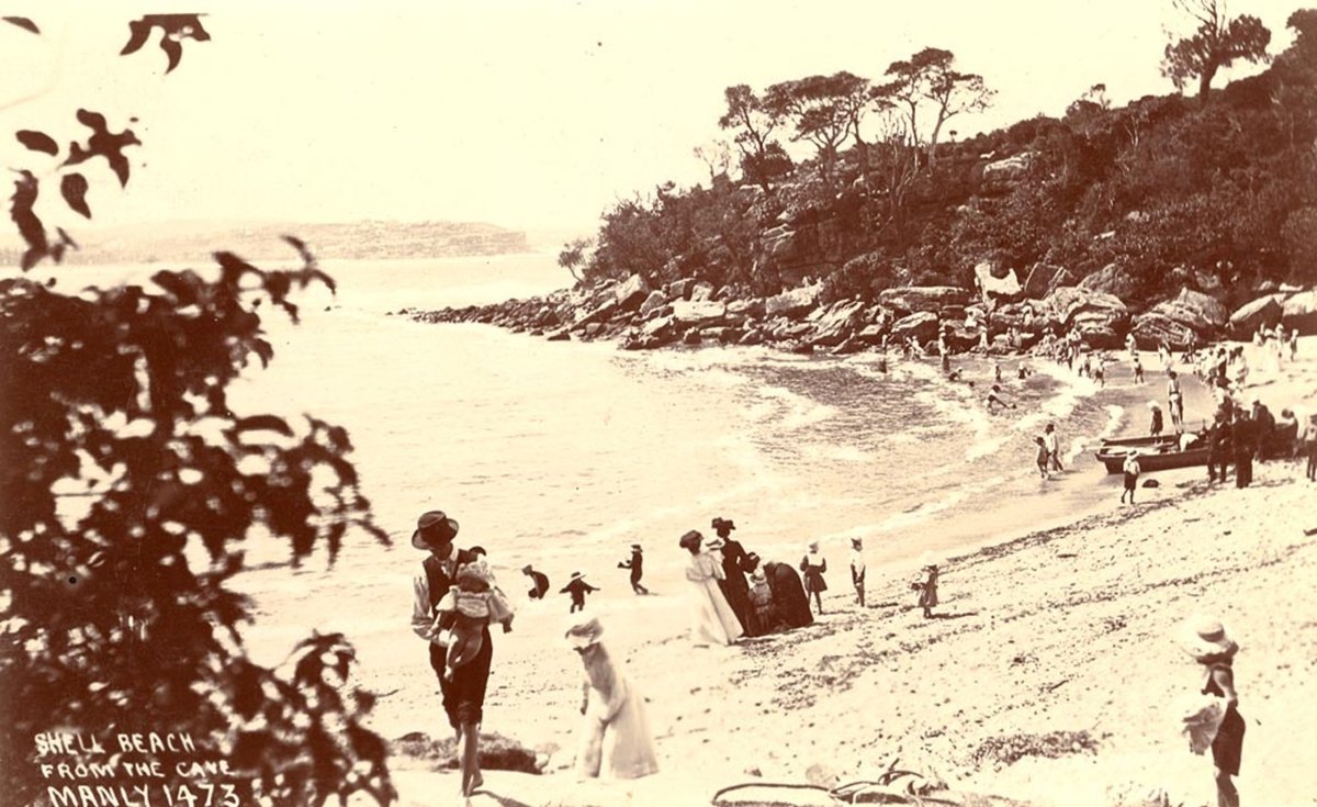 Shell Beach from the cave Manly (1900–27)