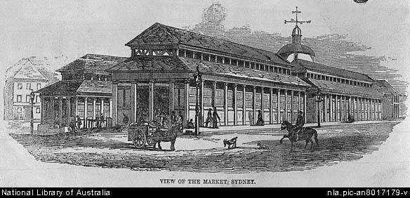 Sydney Market 1857, Sydney city centre (1850)