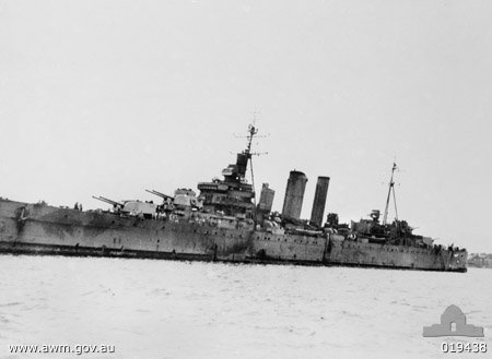 HMAS Australia 1945, Sydney Harbour