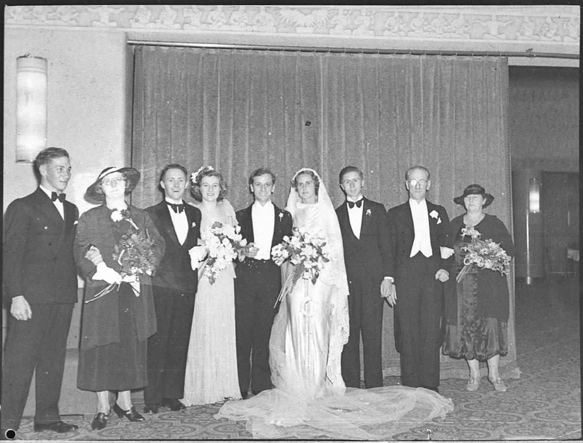 Argus wedding St Judes Randwick reception at Trocadero, 1937