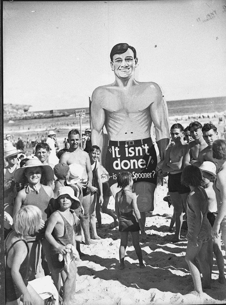 Tall man publicity for It isnt done taken for BEF Films (1937)