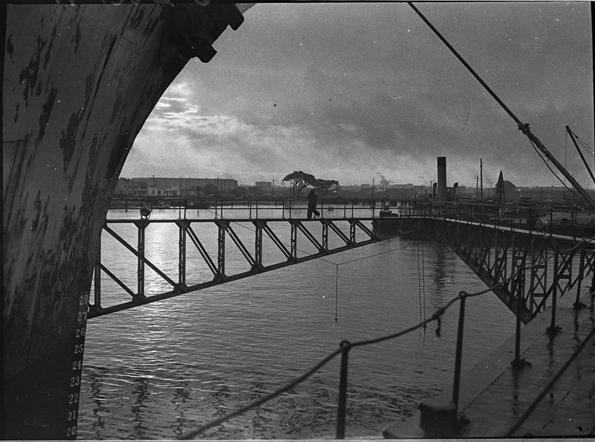 Triona in dock British Phosphate Cos bulk carrier (1956)