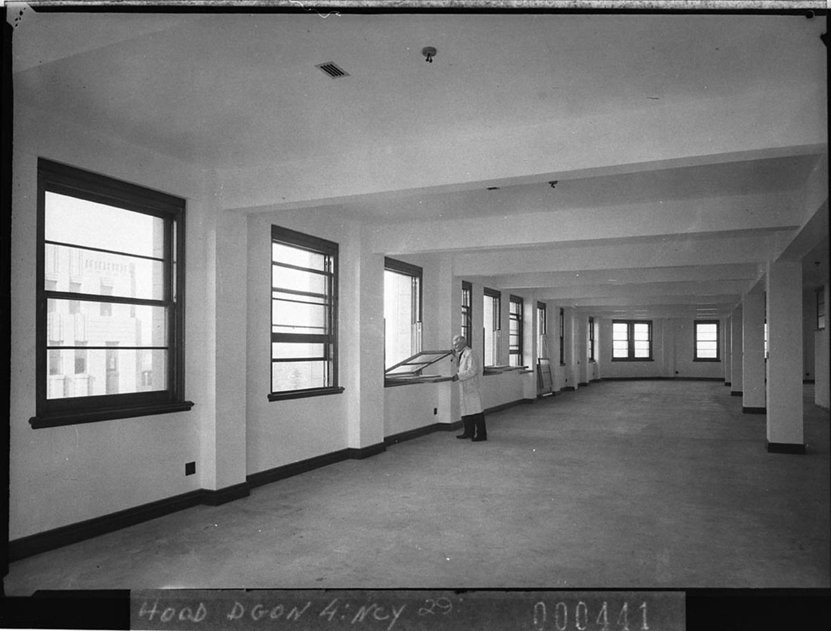 APA Building Interior showing a new steel frame demountable window for cleaning, Sydney (1937)