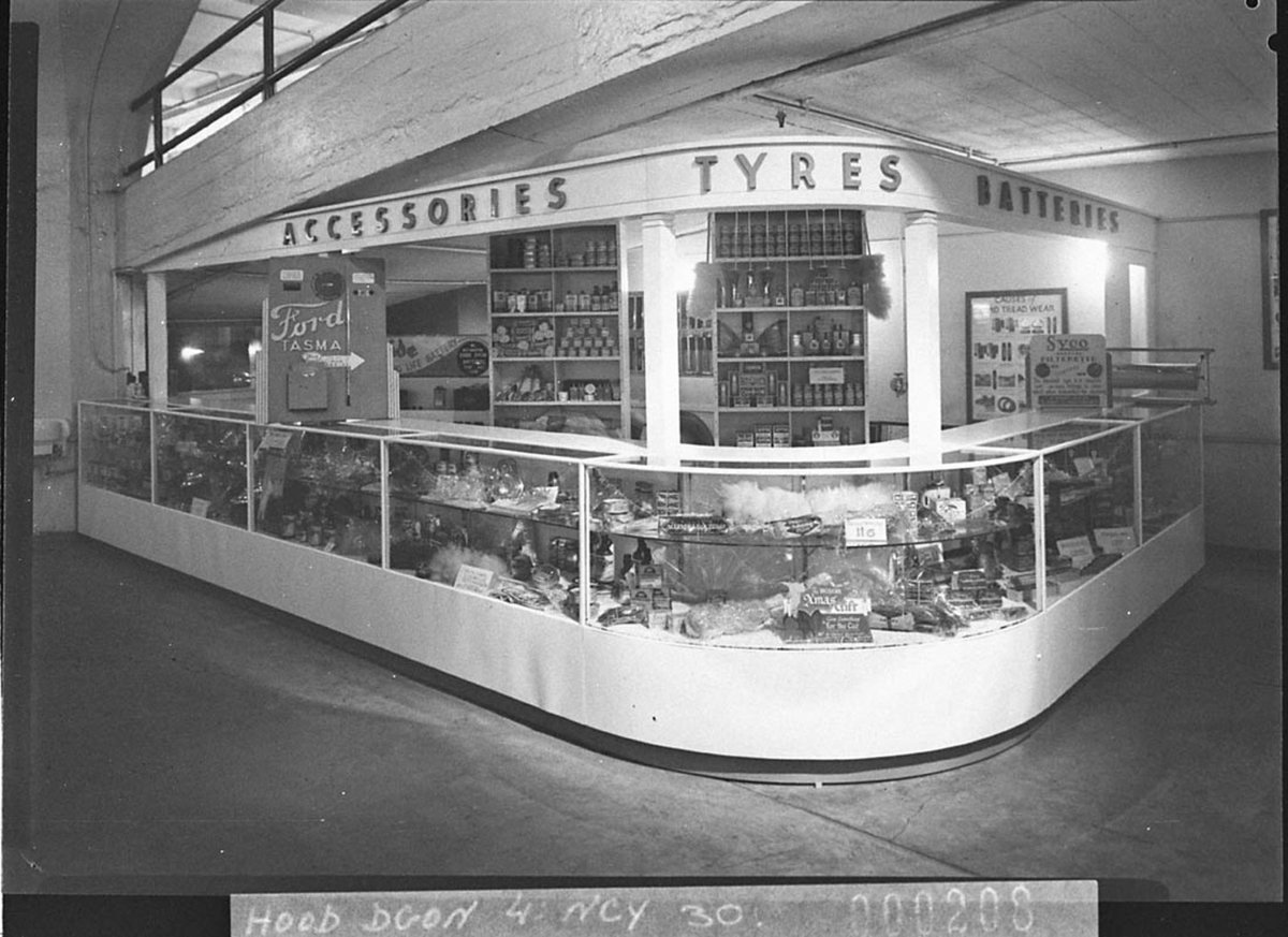 Accessories Department Hastings Deering taken for Ford News (1938)