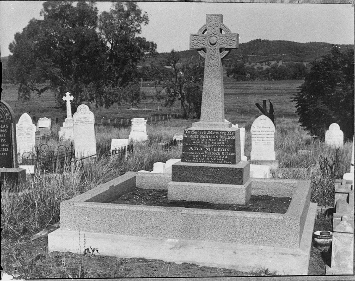 Ada and Robert Norman McLeod grave copy for Murdoch McLeod (1937)