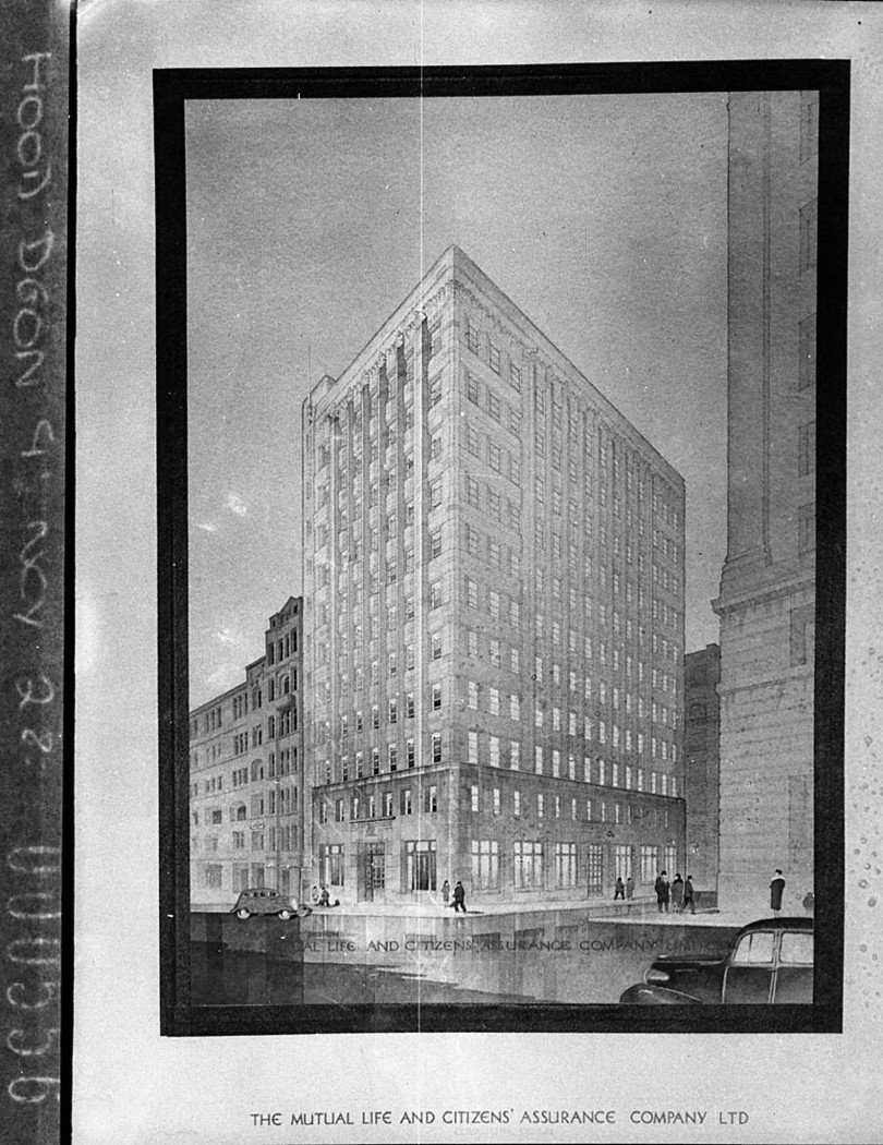 An alternative design for Mutual Life Citizens Building, Sydney city centre (1937)