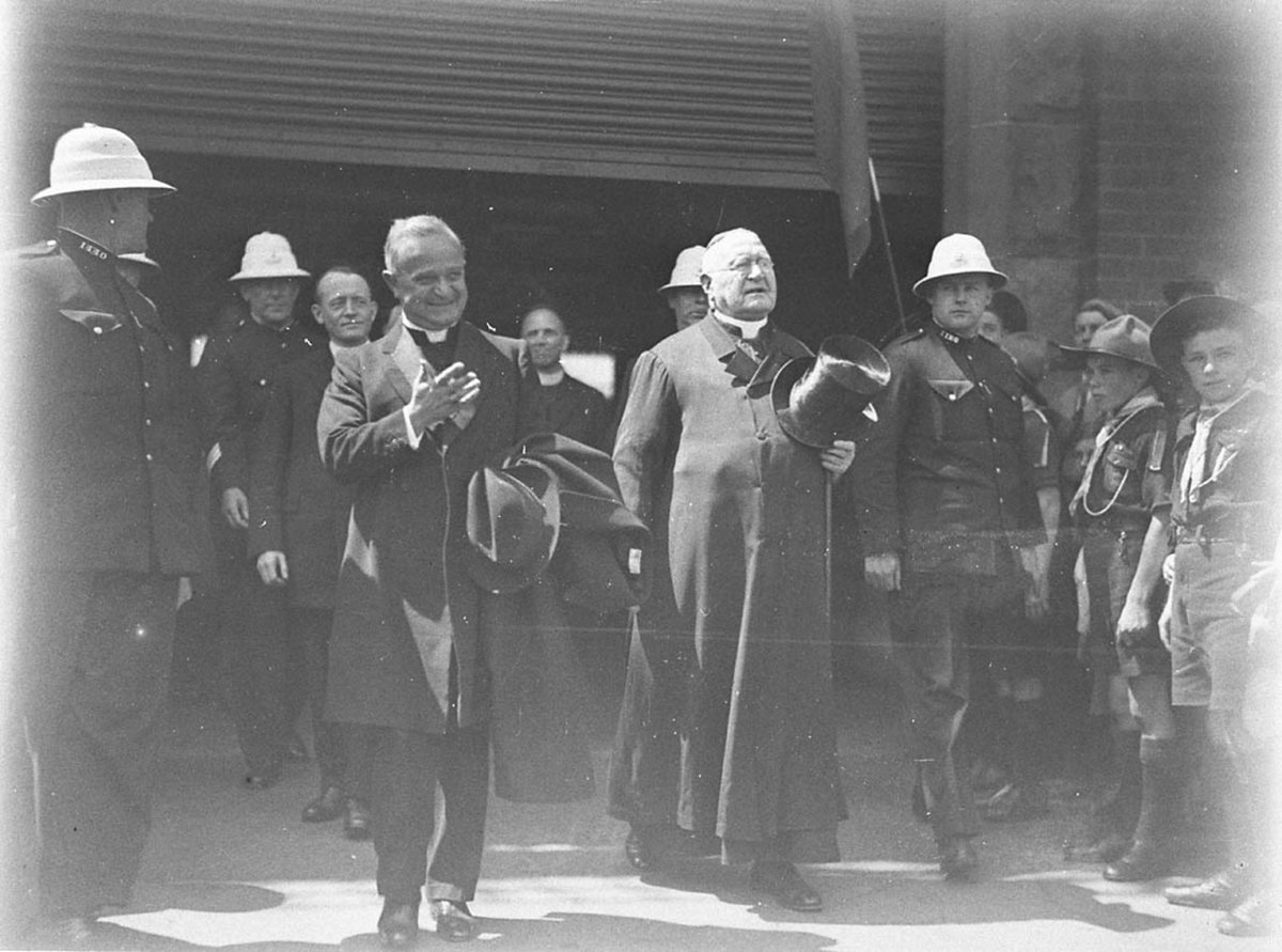 Archbishop Kelly conducting a service for Catholic scouts (c. 1934)