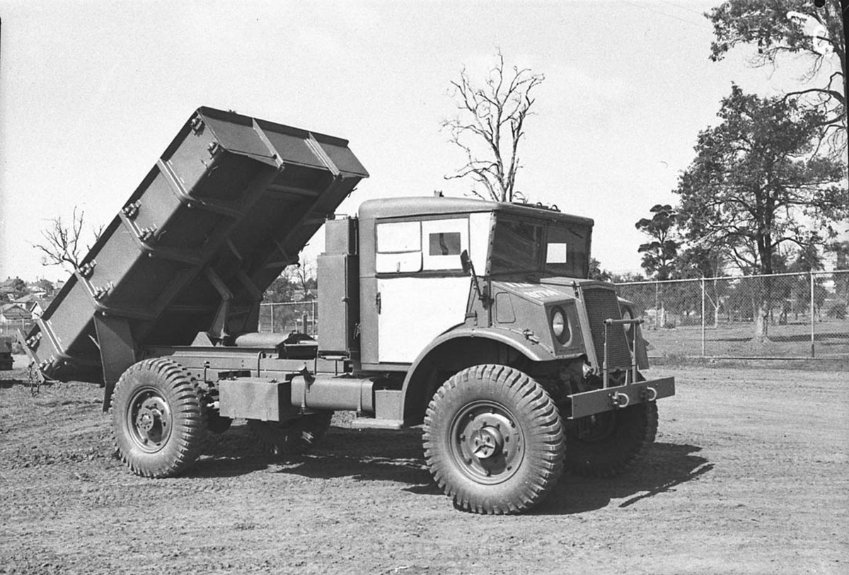 Army disposals Ford F60S 4wheel drive tiptruck taken for Mr McIntosh Ford Motor Truck Co Homebush (1944)