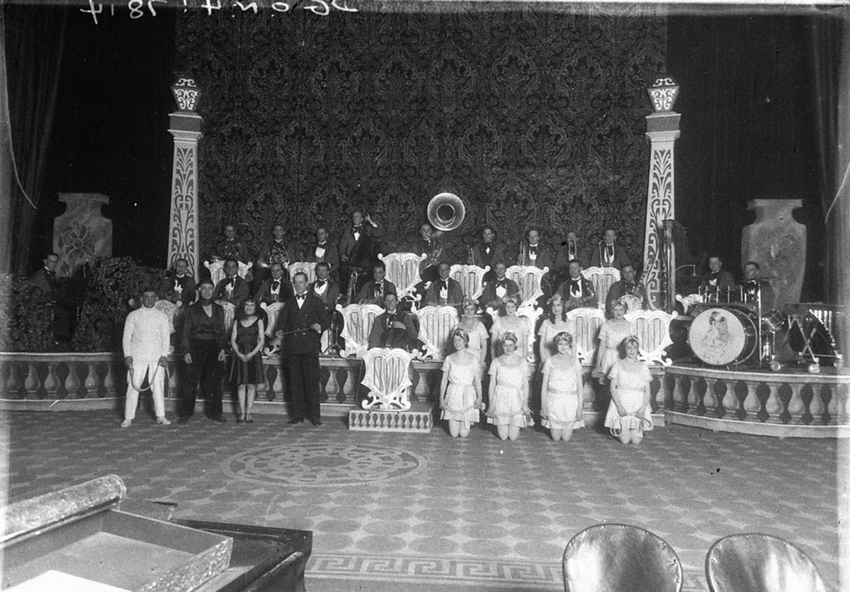 Band with the Capitol Pony Ballet including Queenie Royale Reike Williams Joan Swain Thelma Brice etc (1930s)