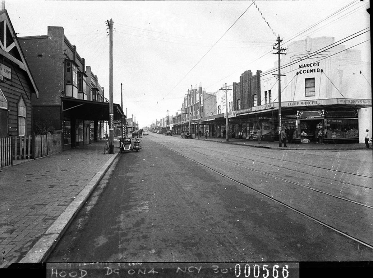 Botany Road Mascot showing Mascot Corner taken for Mascot Council (1938)