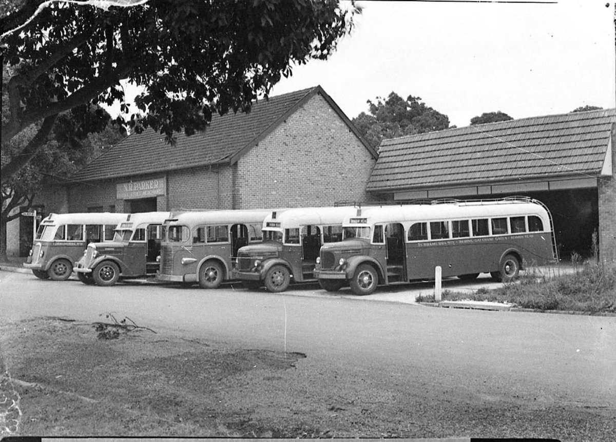 Buses at Hornsby (c. 1948)