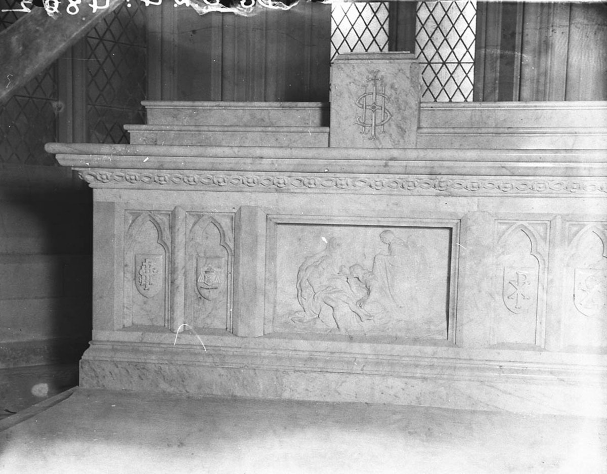 Closeup of carved altar (c. 1934)