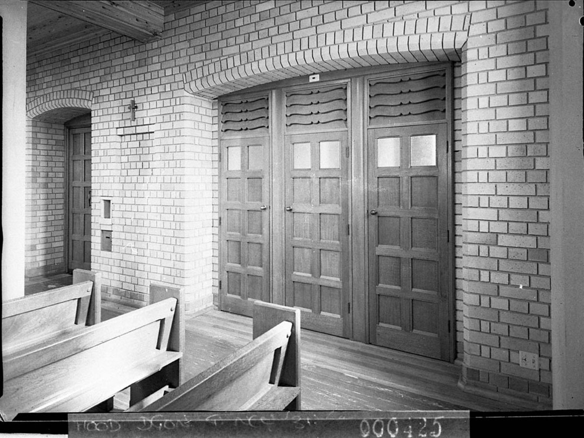 Confessionals in the newlybuilt Catholic Church at Northbridge taken for Building Publishing Co, 1942