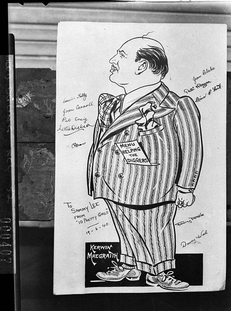 Copy of a sketch of Sammy Lee by newspaper artist Kerwin Maegraith (1945)