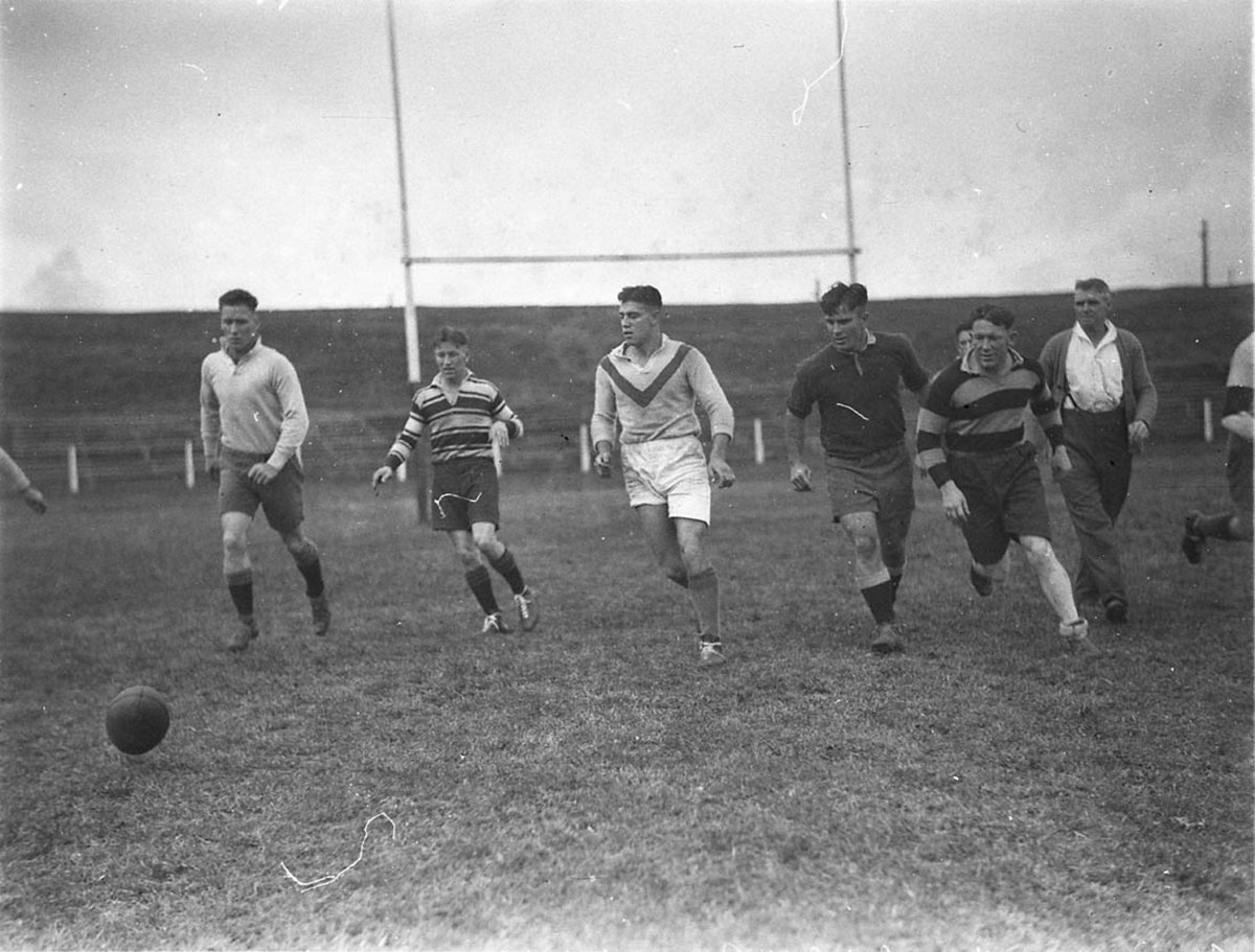 Country Rugby League practice at the Sports Ground (1930s)