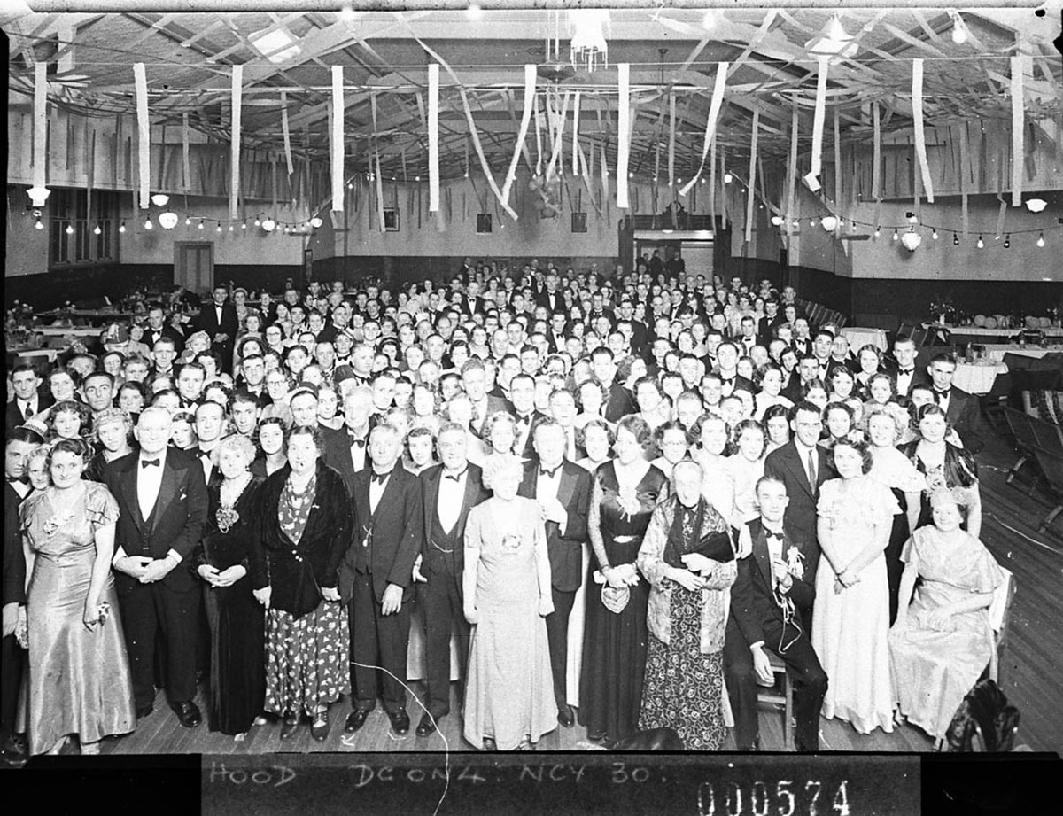 Crowd of dancers on the floor at Mascot Town Hall taken for Mascot Council, Sydney city centre (1938)