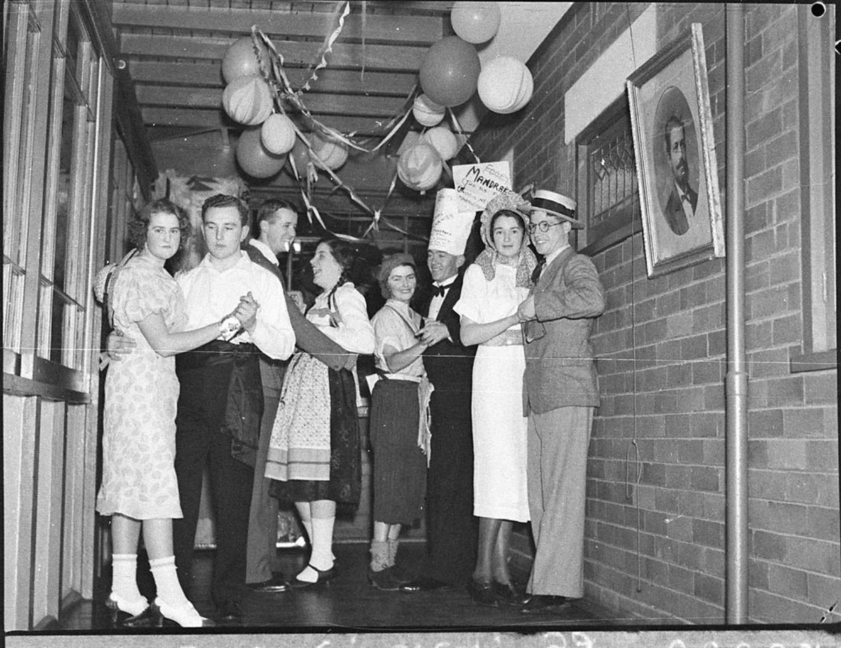 Dancing at Mrs Tomalins farewell party (1937)