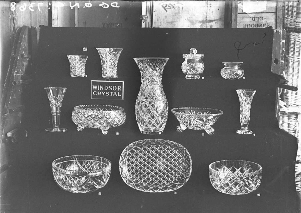 Display of Windsor Crystal glassware, Sydney (1930s)
