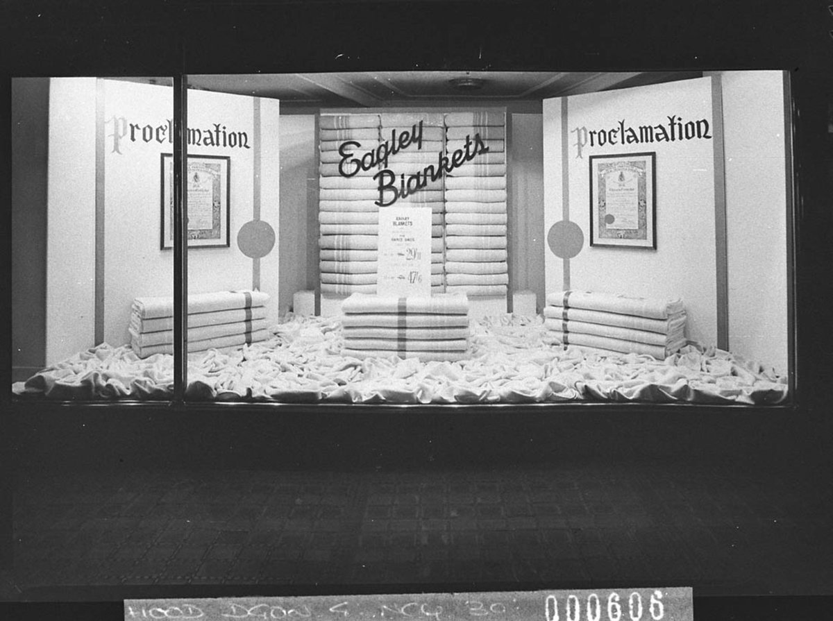 Eagley Blankets display (1939)