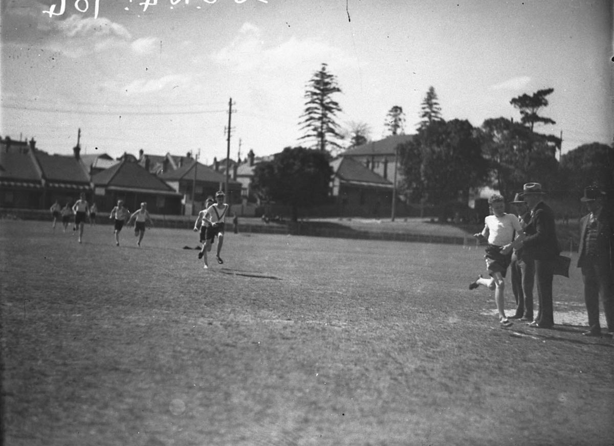 Finish of 220 yards race Christian Brothers sports (1934)