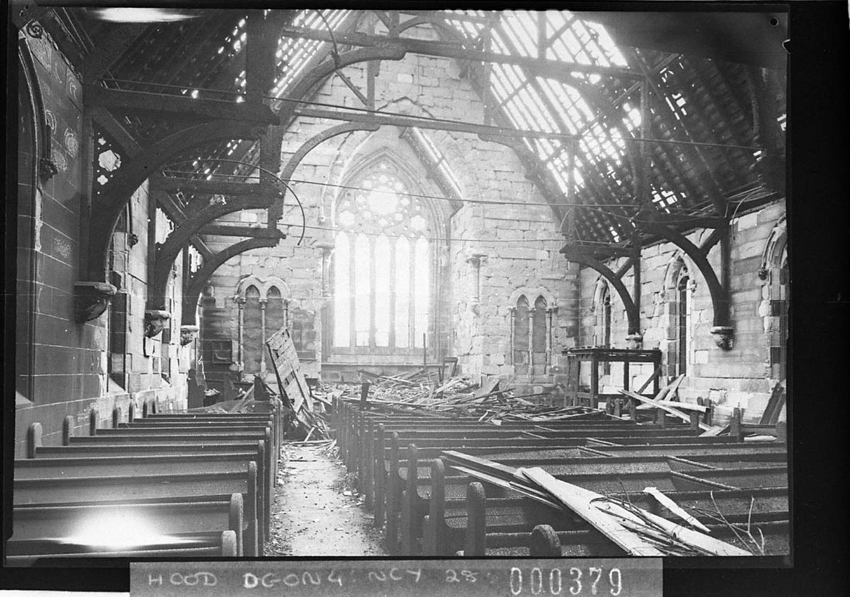 Fire destroys the Unitarian Church Oxford Street ie Liverpool Street, Sydney city centre (1936)