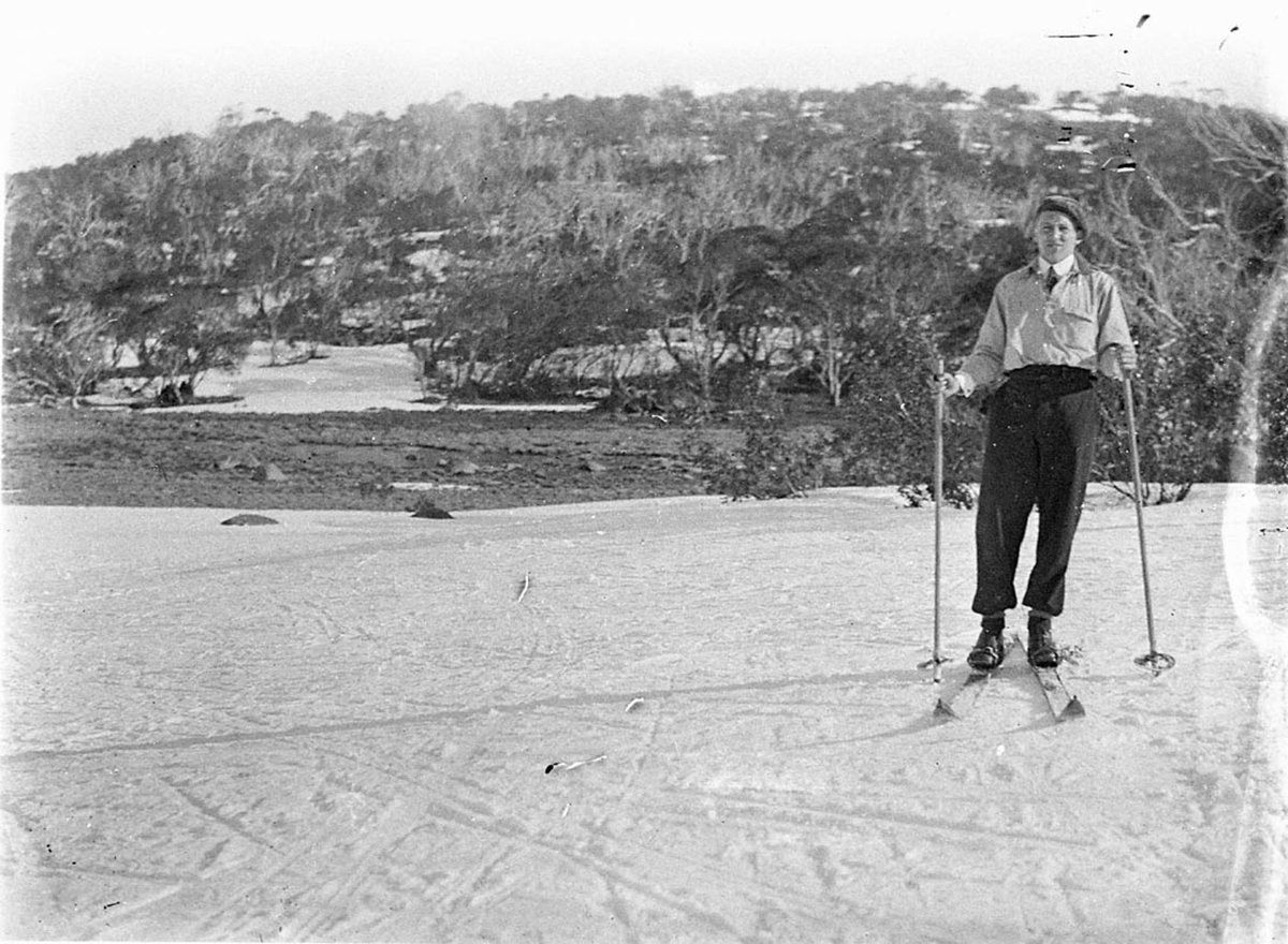George Lamble Jr out on the slopes (c. 1932)