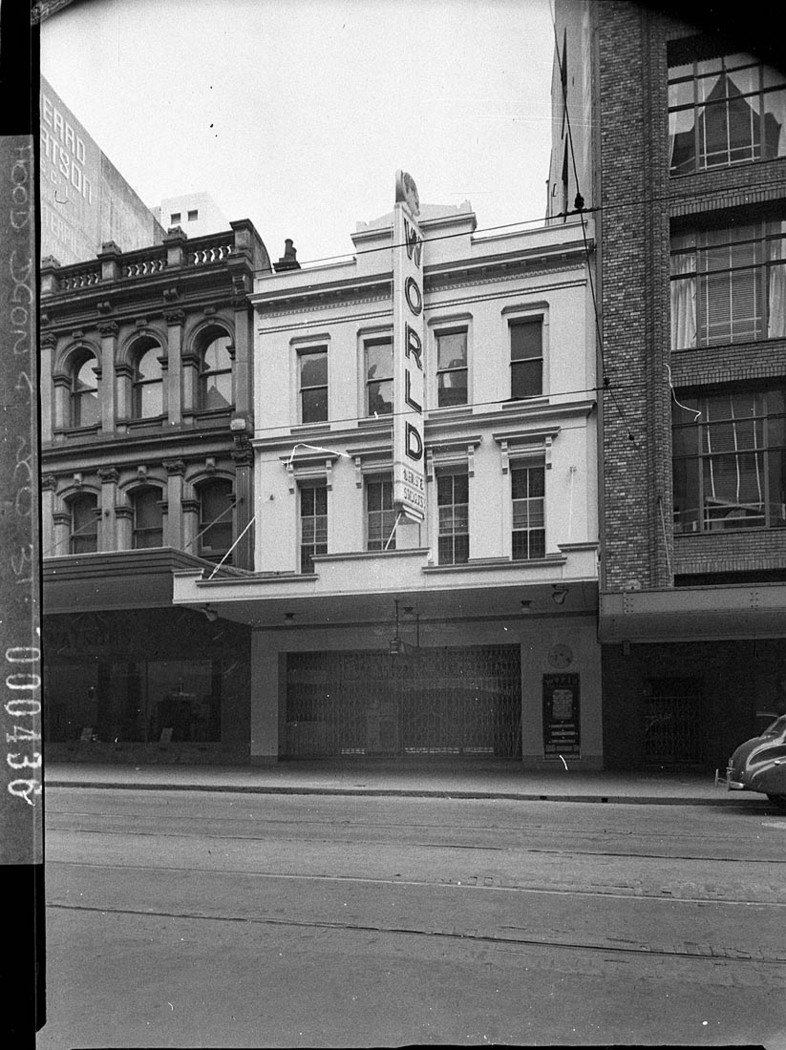 George Street facade Globe World Theatrette, Sydney city centre (1925–57)