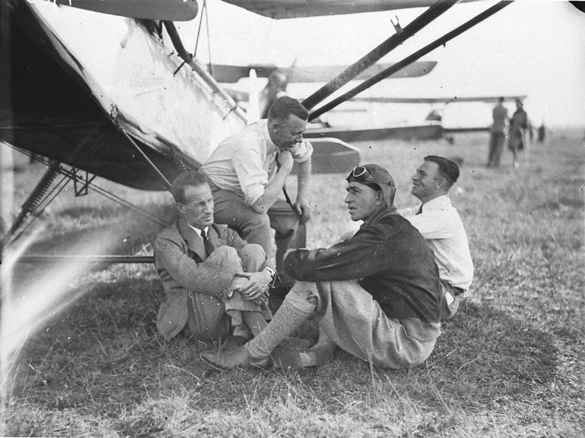 Group of flyers Smithy not known Milton Kent and Eric Chaseling the last two were both commercial photographers (c. 1934)