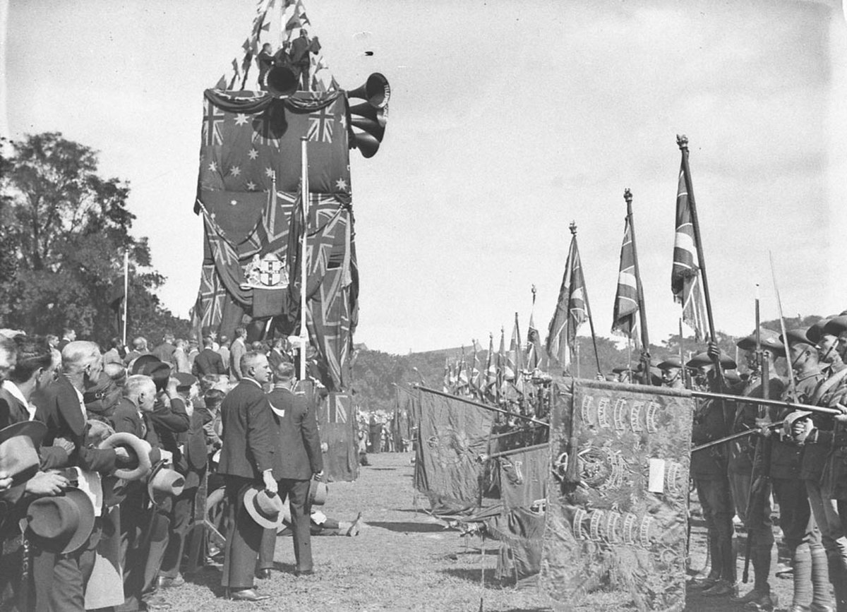 GuardofHonour Colour Party dip their colours at the saluting base (1930)
