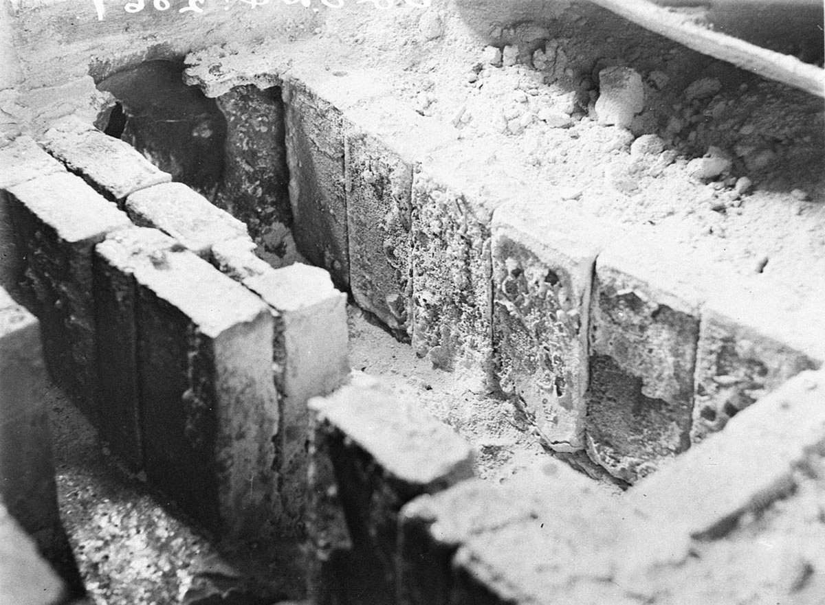 High temperature furnace showing firebrick lining (1930s)