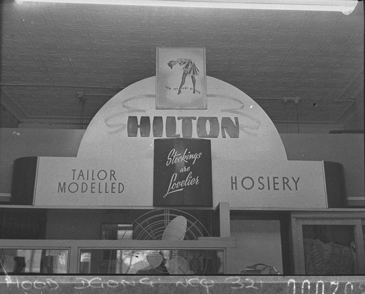 Hilton Hosiery advertisement taken for Mr Guille General Display Co (1947)