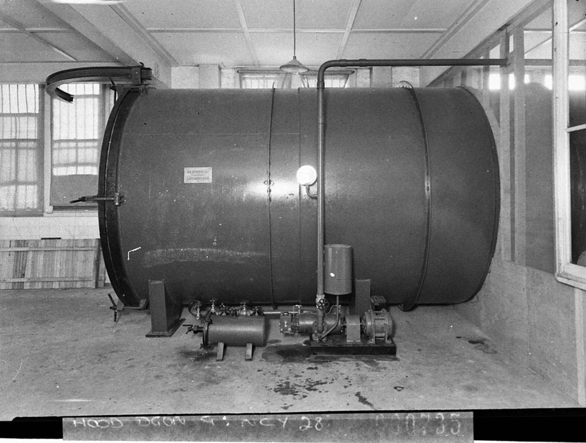Houghton Byrne Pest Exterminators gas chamber for treating termite and borer infested furniture (1937)