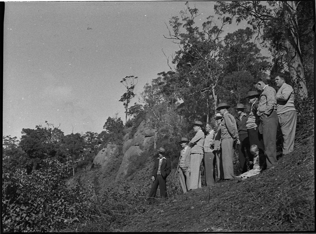 Inspecting Blackbutt Reserve (1956)