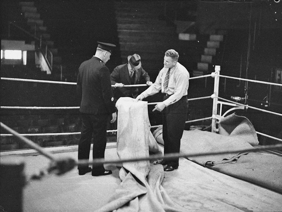 Inspection of mat by police taken for Leichhardt Stadium Ltd (1937)