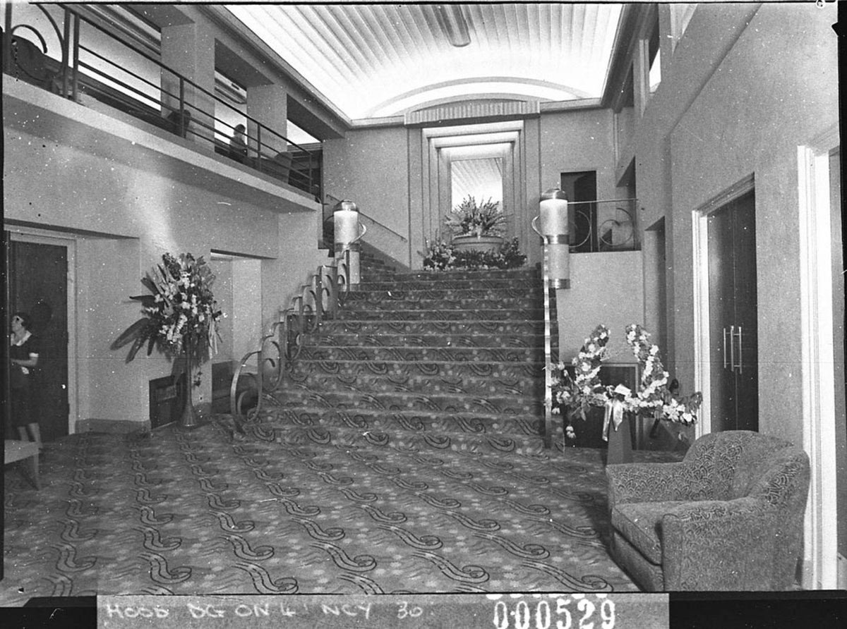 Interior of entrance foyer Minerva Theatre taken for Building Publishing Co, Potts Point (1939)