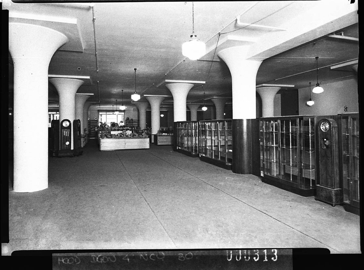 Interior of showroom at Hoffnungs for Building Publishing Co, Sydney (1939)