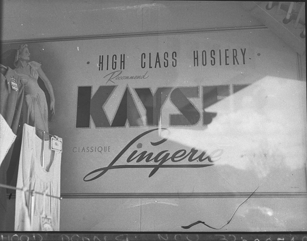 Kayser hosiery display taken for Mr Guille General Display Co (1947)