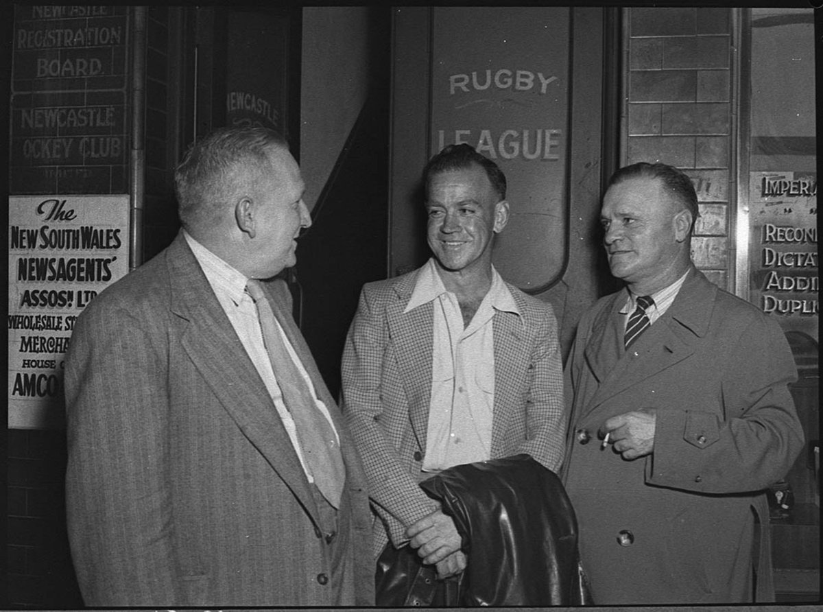 Ken Banks at Rugby League committee meeting (1953)