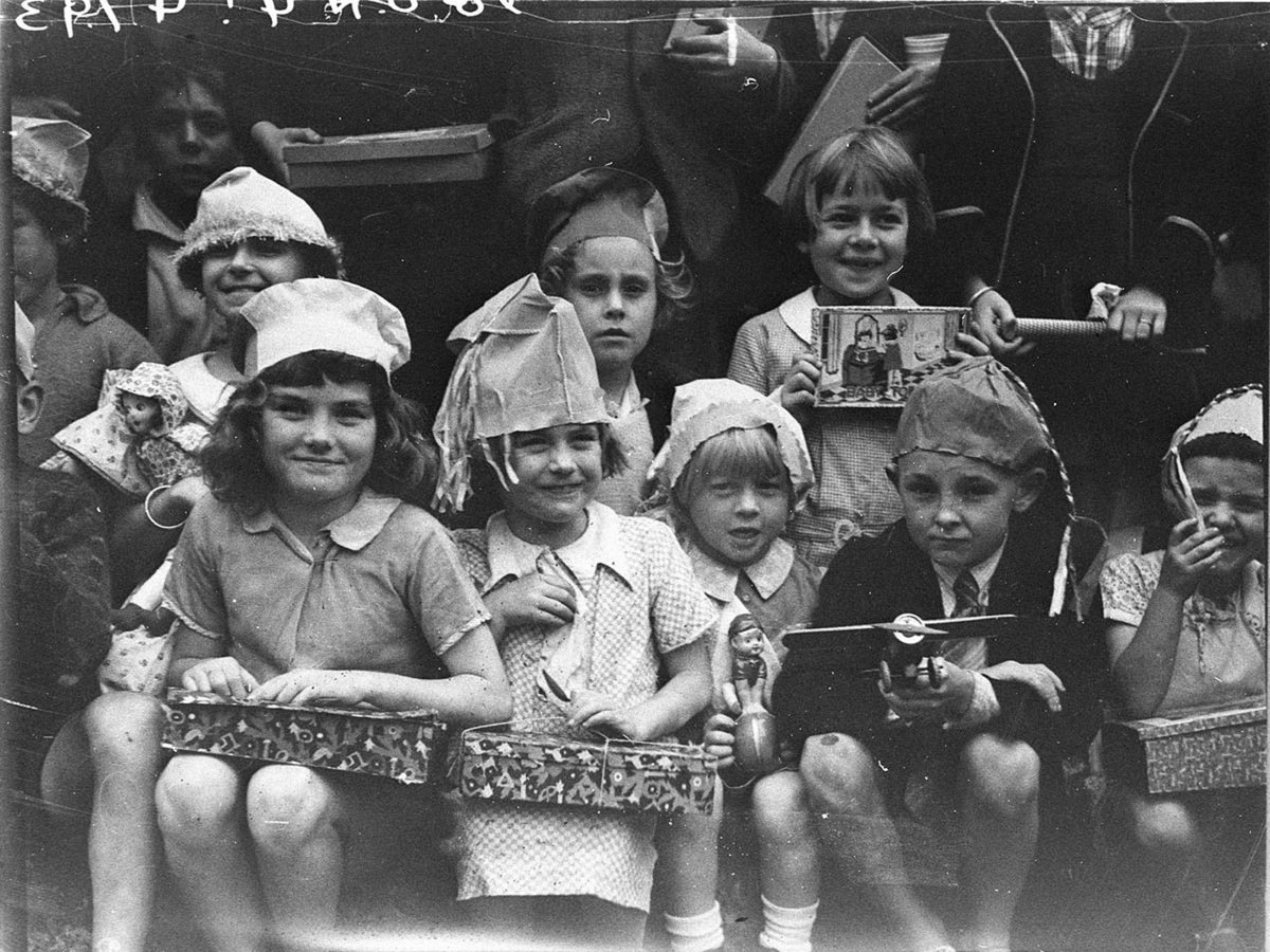 Kids with their presents (c. 1934)