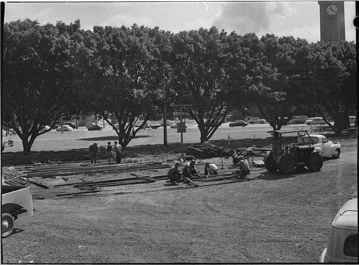 Lifting rails Civic Park (1956)