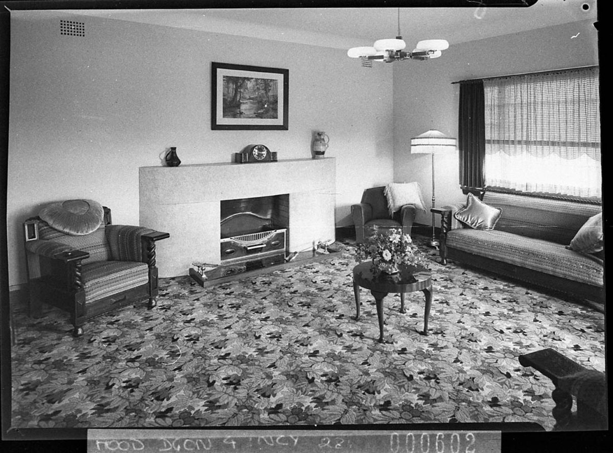 Living room of a house built by Mr Park builder of Roseville (1937)
