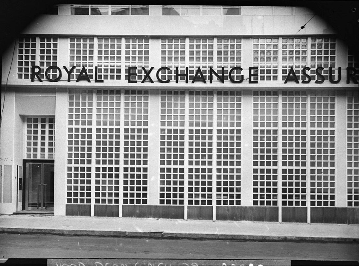 Lower facade of new Royal Exchange Assurance building, Sydney (1937)