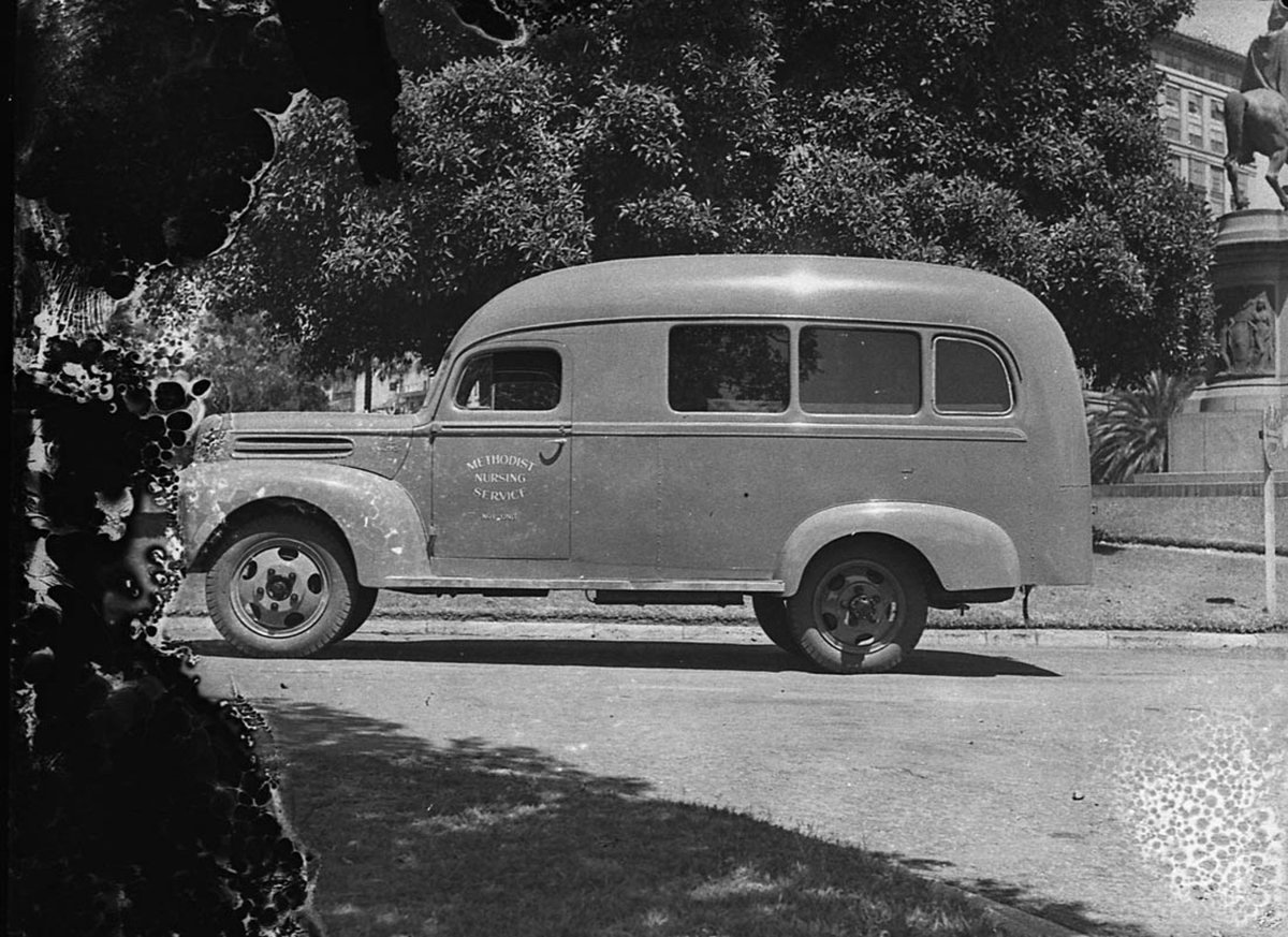 New Methodist Nursing Service ambulance taken for Mr Bagnall (1946)